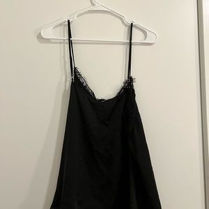 Black Satin and Lace Tank Top Wild Fable